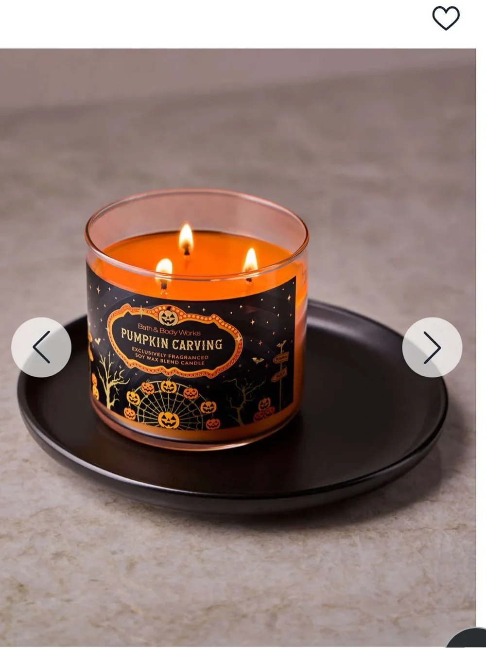 🎃 BBW Pumpkin Carving 3-Wick Candle NEW